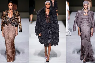 Романтичные юбки, куртки из питона и кружевные блузки в коллекции Tom Ford