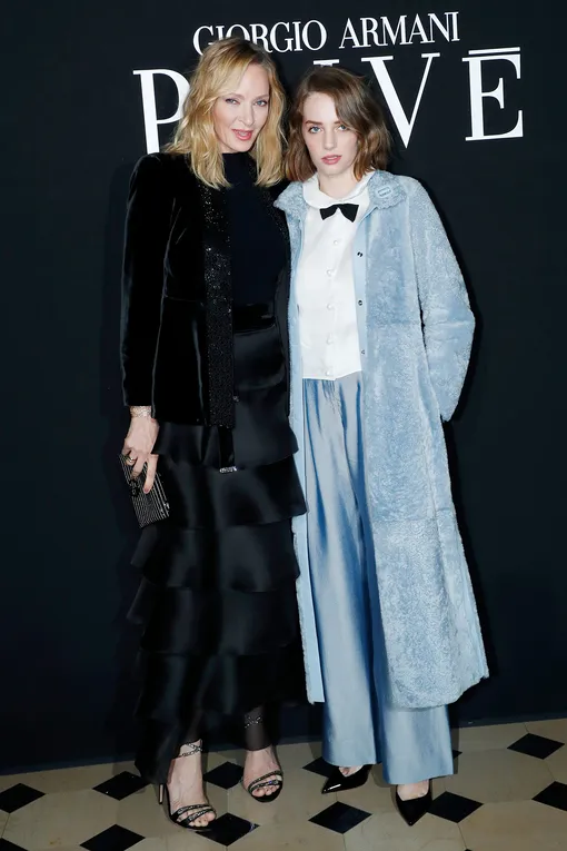 Ума Турман с дочерью Майей