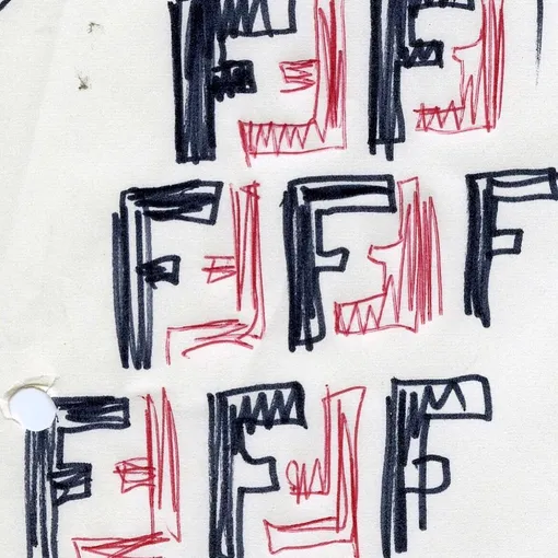 Монограмма Fendi, эскиз Карла Лагерфельда