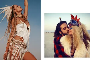 Хайди Клум с бойфрендом, Алессандра Амброзио и Нина Добрев на фестивале Burning Man