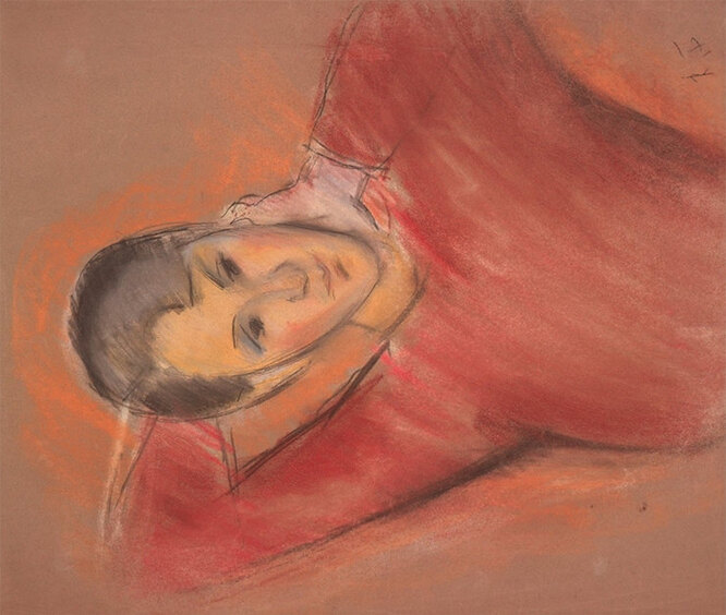 Роберт Фальк. Портрет женщины в красном