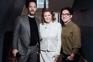 Марина Жигалова, Алексей Боков, Александр Цыпкин и Айдан Салахова на рождественском бранче Patriki Film Festival