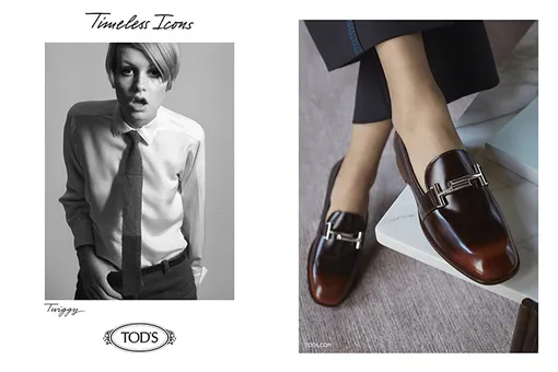 Твигги и Джин Шримптон в рекламной кампании Tod’s