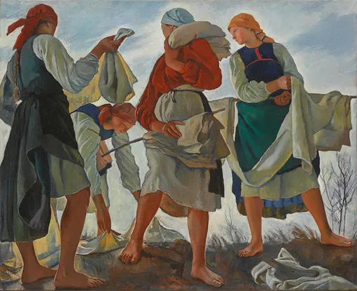 Зинаида Серебрякова. «Беление холста». 1917. Холст, масло. Государственная Третьяковская галерея Зинаида Серебрякова. «Беление холста». 1917. Холст, масло. Государственная Третьяковская галерея