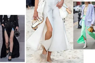 Брюки с разрезами — универсальный вариант и для +30, и для +13 градусов