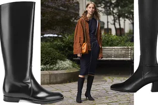 Черные сапоги — неубиваемая классика осенне-зимнего сезона: 18 моделей из матовой кожи