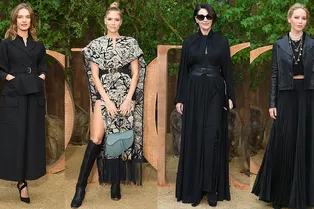 Наталья Водянова, Елена Перминова, Моника Беллуччи и Дженнифер Лоуренс на показе Dior