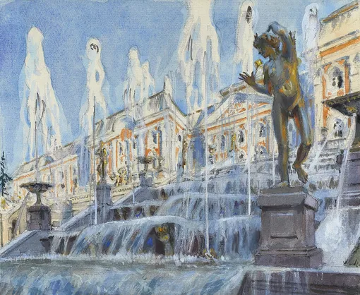 Александр Бенуа. Петергоф. Большой каскад. 1900. Александр Бенуа. Петергоф. Большой каскад. 1900.