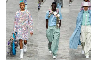 Сумки-букеты, жилеты из ромашек и шляпы садовника в мужской коллекции Louis Vuitton