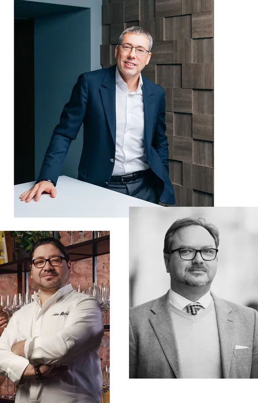 Слева направо: Адриан Кетглас, Максим Каширин и Анатолий Корнеев