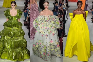 Наоми Кэмпбелл в «голом» платье, Наталья Водянова в цветах и Кайя Гербер в пайетках на показе Valentino