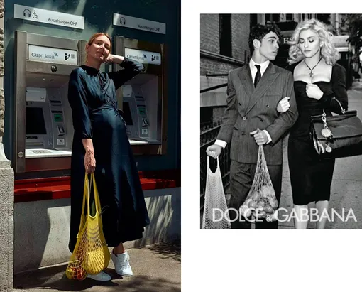 Лукбук Vetements, весна 2018; рекламная кампания Dolce & Gabbana, осень-зима 2011 Лукбук Vetements, весна 2018; рекламная кампания Dolce & Gabbana, осень-зима 2011