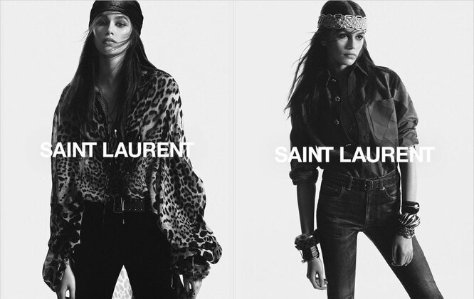 Кайя Гербер в рекламной кампании Saint Laurent