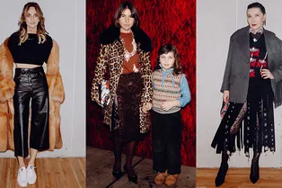 Наталья Гольденберг, Екатерина Варнава и Наталья Максимова на московской трансляции показа Prada