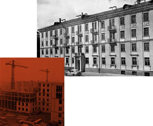 Квартал каркасно-панельных жилых домов 1948-1952 г. Арх. М.Посохин, А.Мдоянц, В.Лагутенко