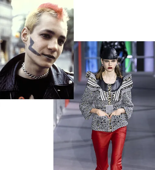 Панк с розовым ирокезом на Кингс-роуд, Лондон, 1980;