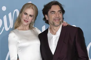 Николь Кидман в атласном платье Chanel и Хавьер Бардем на премьере фильма в Нью-Йорке