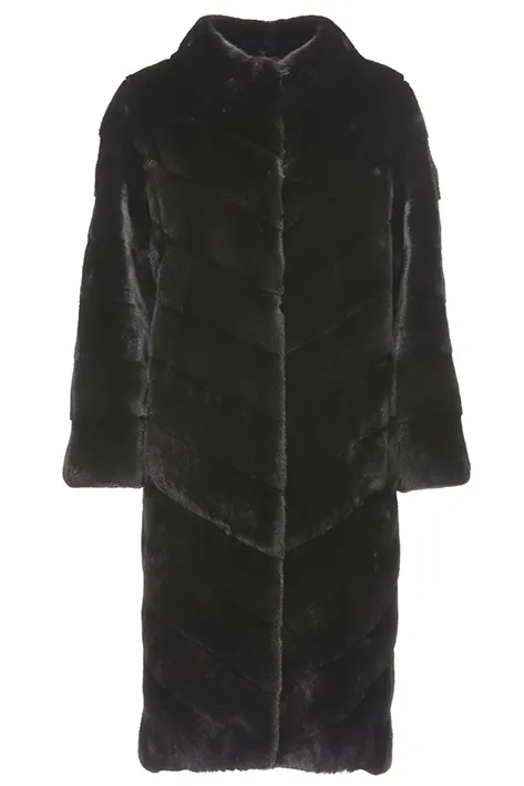 Пальто из североамериканской норки Black NAFA, Braschi