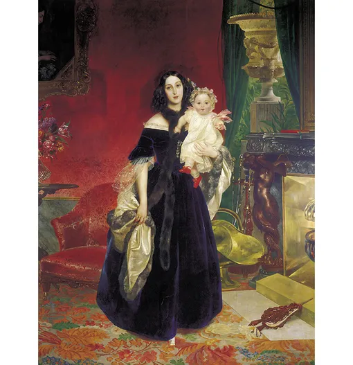 Карл Брюллов «Портрет М. Бек с дочерью» (1840)