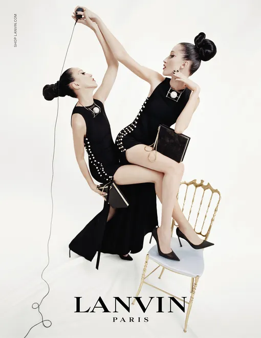 Анна и Пэт Кливленд в рекламной кампании Lanvin весна-лето 2015