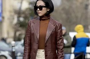 Кожаный жакет на пуговицах вместо надоевшей косухи: 8 самых стильных вариантов