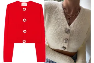 В январе носите кардиганы с нарядными пуговицами