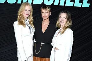 Николь Кидман, Шарлиз Терон и Марго Робби на премьере фильма «Скандал»