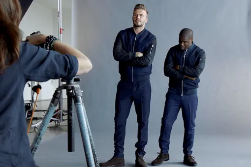 Дэвид Бекхэм и Кевин Харт для H&M Дэвид Бекхэм и Кевин Харт для H&M