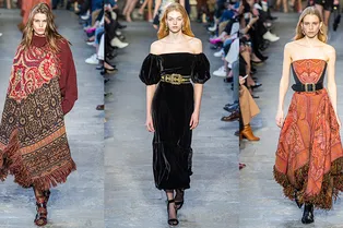 Платья из ковров, пледы-пончо и другие сувениры из путешествий в коллекции Etro