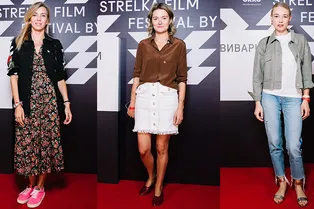 Надежда Михалкова, Светлана Бондарчук и Оксана Акиньшина на премьере «Вивариум»