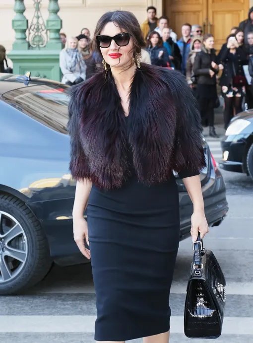 Моника Беллуччи в Москве с сумкой Monica Dolce & Gabbana, 2014