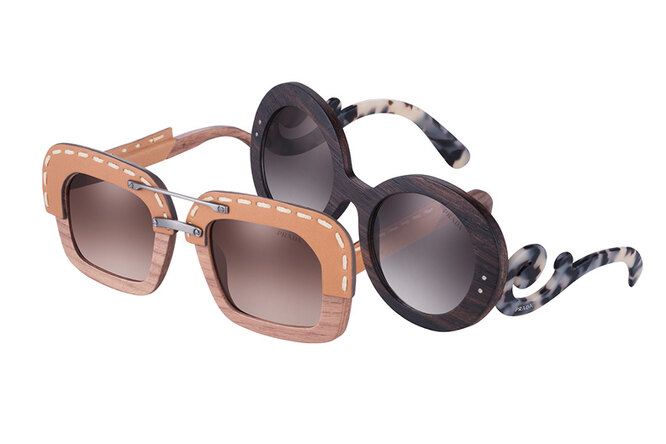 Деревянные очки Prada