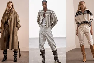 Ода 80-м: джинсы, заправленные в сапоги, рубашки-пальто и пончо в коллекции Isabel Marant Étoile