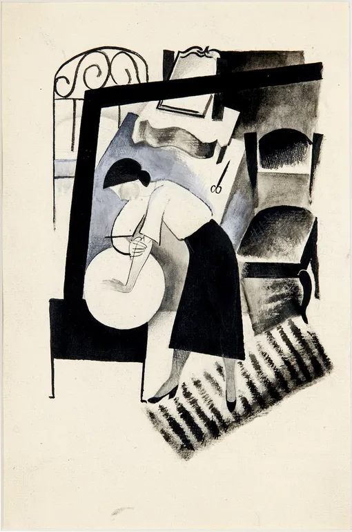 Николай Купреянов, «Интерьер. Девушка с тазом» (1921)