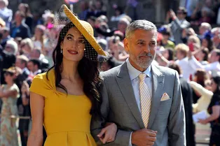 Первые гости: Амаль и Джордж Клуни на свадьбе принца Гарри и Меган Маркл