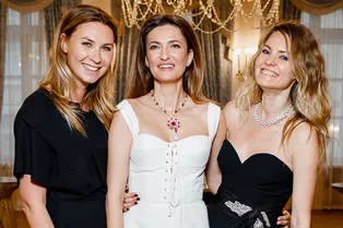 Даша Веледеева, Тина Канделаки и Снежанна Георгиева на итальянском вечере Bvlgari