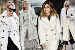 Белая шуба из овчины — главная модная покупка сезона