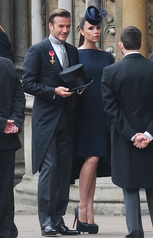 Дэвид и Виктория Бекхэм на свадьбе принца Уильяма и Кейт Миддлтон в 2011 году