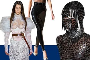 Женщины в доспехах, исторический костюм и total black: главные тренды из Парижа