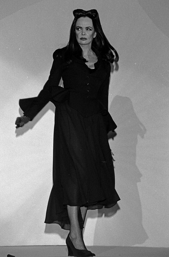 Мишель Лами на показе Thierry Mugler, 1992 год Мишель Лами на показе Thierry Mugler, 1992 год