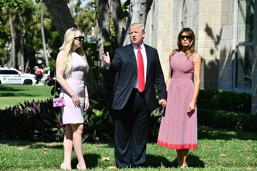 Дональд Трамп с дочерью Тиффани и женой Меланией