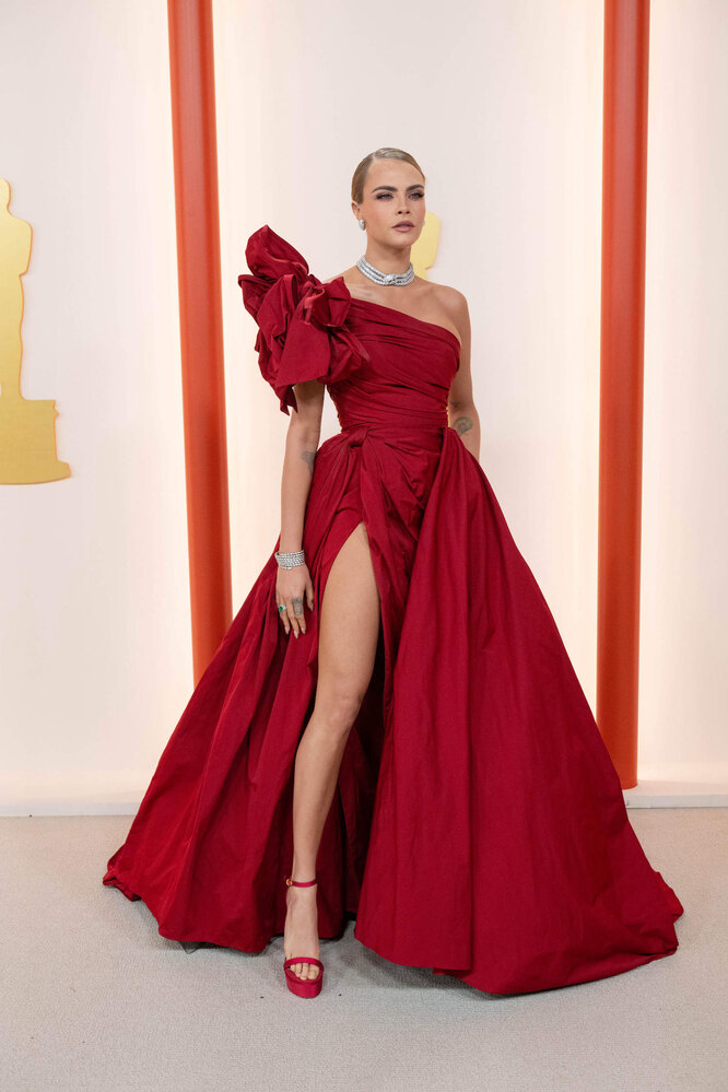 Кара Делевинь в Elie Saab