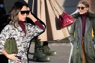 Любимое сочетание Виктории Бекхэм: как комбинировать хаки и бордо