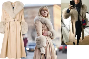 Главный хит январского стритстайла: кожаное пальто Saks Potts c манжетами из меха лисы