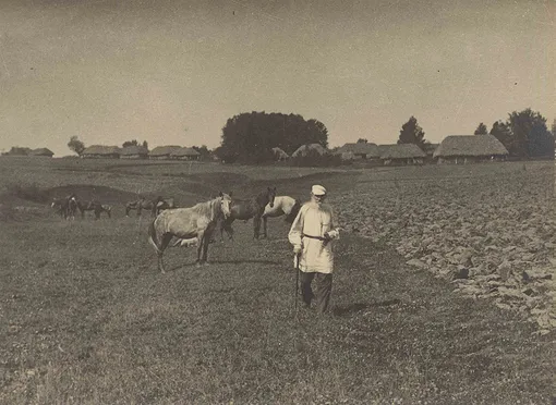 Лев Толстой в Ясной Поляне, 1908 год