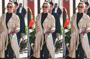 Нам всем нужно тонкое кремовое пальто из замши, как у Эмили Ратаковски