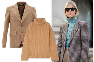 Носим свитеры с высоким горлом под жакеты