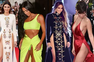 10 звездных платьев с рискованно глубокими разрезами