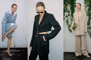 Костюмы-тройки и платья Анжелики в новой коллекции Lesyanebo