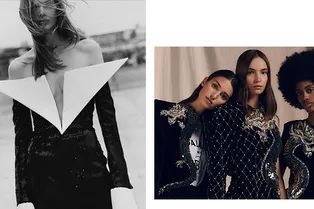 Платья с «драконьей» чешуей и халаты с восточными гравюрами в новой коллекции Balmain